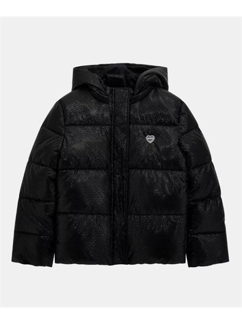 hooded ls padded puffer w/zip GUESS | J5BL13 WGIW0JBLK